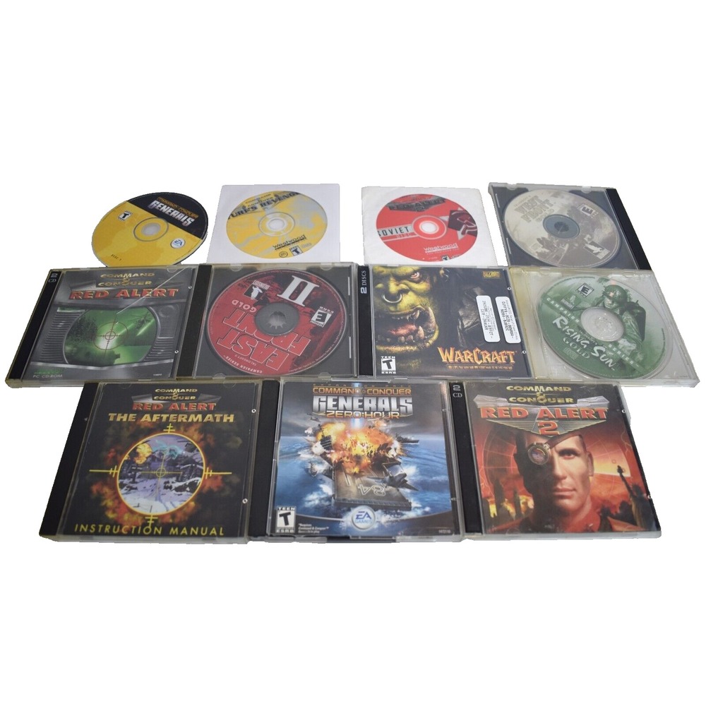 Lot of 11 PC RTS Strategy Games Command & Conquer Warcraft Red Alert Generals